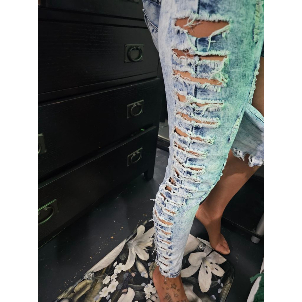 Sexy open side cut jeans/ stretchy(small)